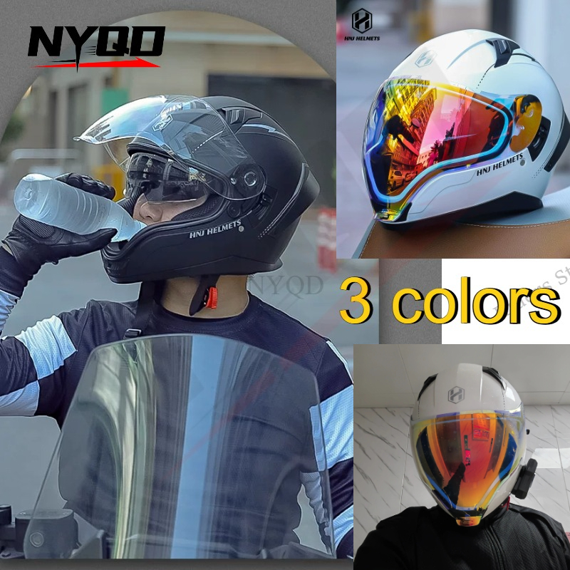 Scooter Helmet Set - DOT認証フルフェイスヘルメット フリップアップ ダブルバイザー スポーツヘルメット ユニバーサル 通気性