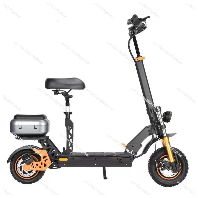 Folding Electric Scooter - ポータブル800W48Vリチウム電池搭載、折りたたみ式大人用電動スクーター（シート付き、長時間バッテリー駆動）