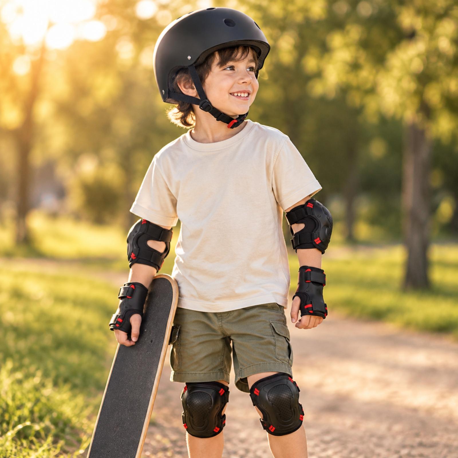 ABS製ハードシェルスケートヘルメット。膝パッド、肘パッド、 - Scooter Helmet Set のレビューと価格