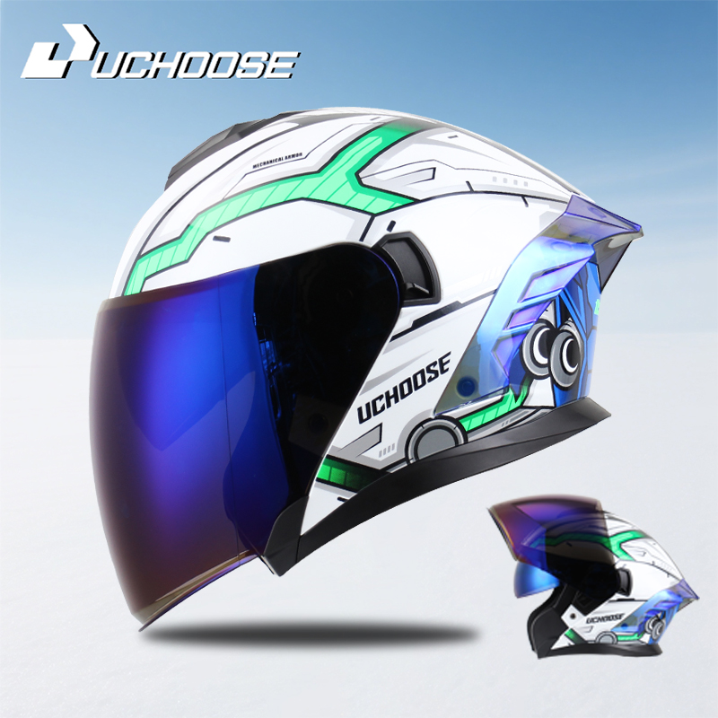 715オートバイオープンフェイスヘルメット、男女兼用、デュア - Scooter Helmet Set のレビューと価格
