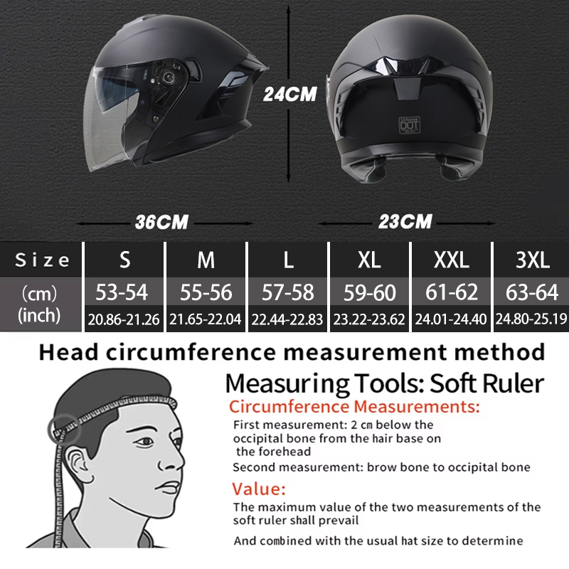 715オートバイオープンフェイスヘルメット、男女兼用、デュア - Scooter Helmet Set のレビューと価格